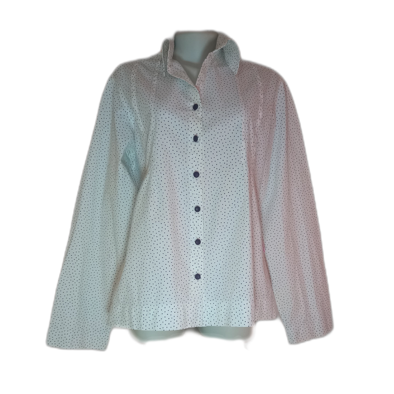 Camisa Branca Com Mangas Detalhes Em Bolinhas