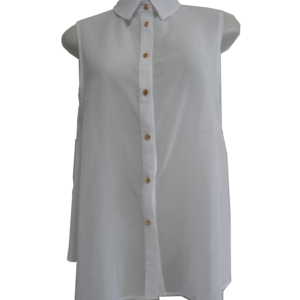 Camisa Sem Mangas Branca Com Transparência