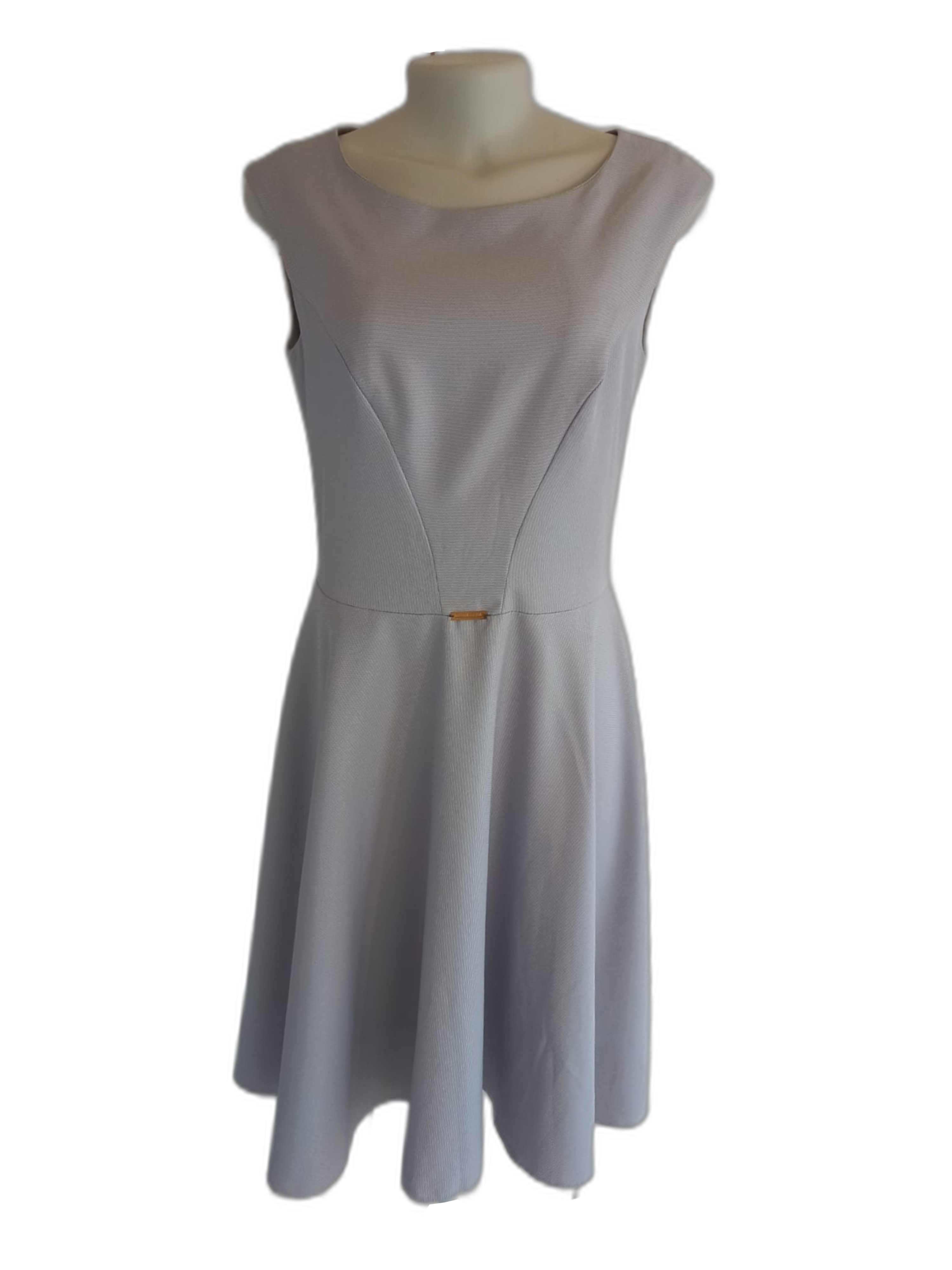 Vestido Cinza Midi Sem Mangas