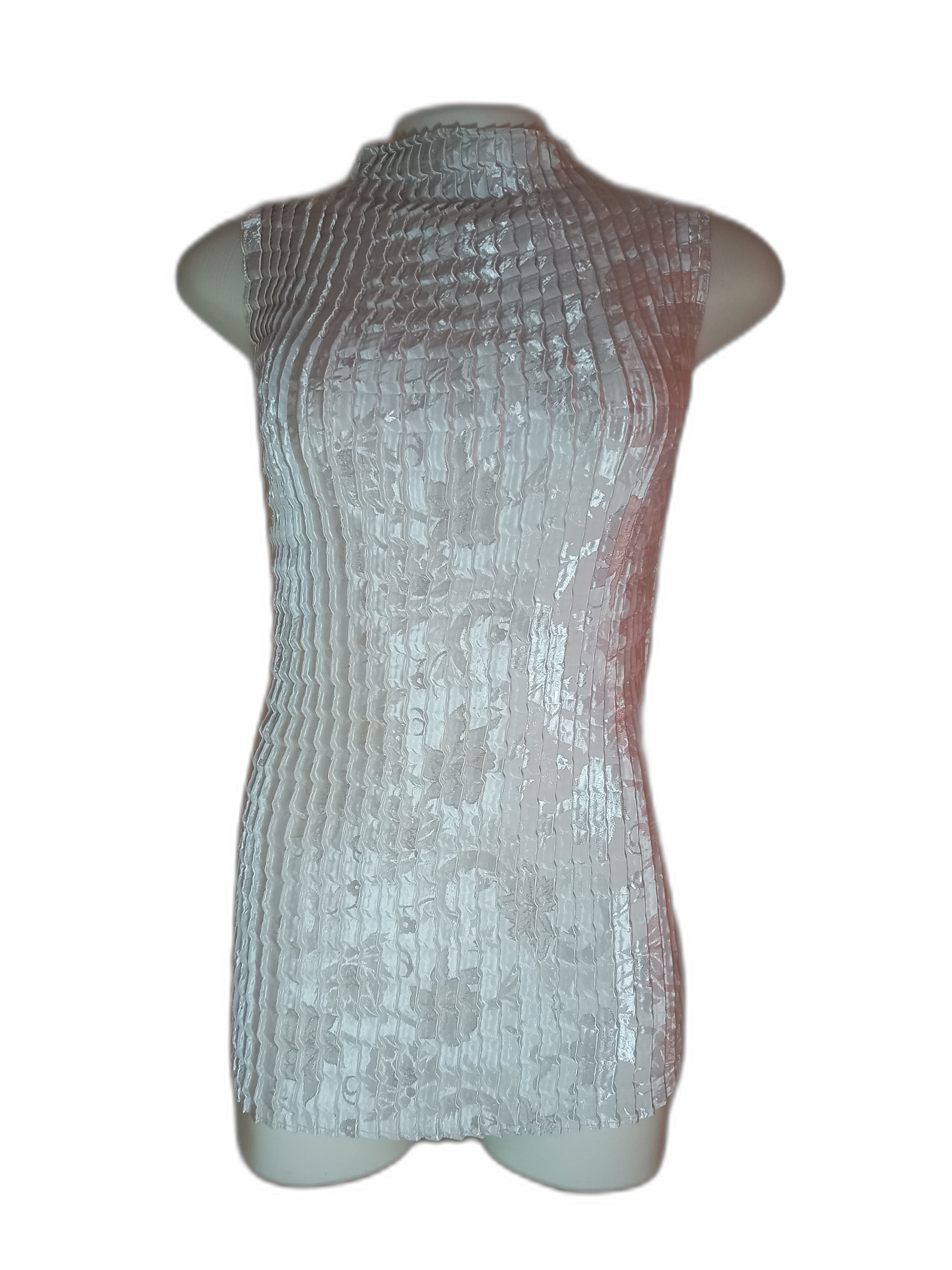 Vestido Curto Cinza Brilhante Sanfonado