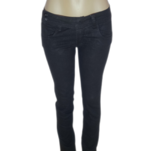Calça Jeans Feminina Resinada Preta