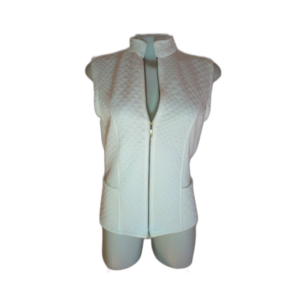 Colete Acolchoado Texturizado com Zíper