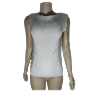 Blusa Feminina Sem Mangas Cinza Tricô