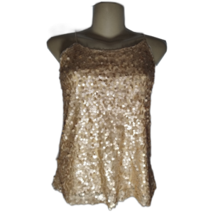 Blusa Feminina Paetê Dourada Com Lantejolas