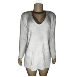 Blusa Feminina Manga Longa Canelada Tricô