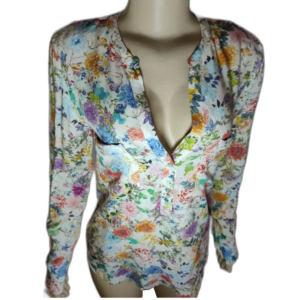 Blusa Feminina Florida Manga Longa Zara