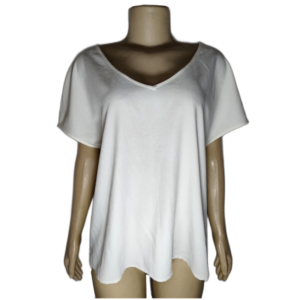Blusa Feminina Branca Casual Gola V