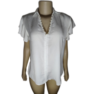 Blusa Feminina Branca Soft Detalhes em Perola