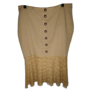 Saia Midi Com Barra Em Detalhes de Renda