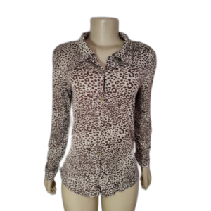 Blusa Feminina Mangas Longas Estampa de Onça