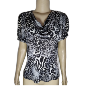 Blusa Feminina Estampa Onça Gola Boba