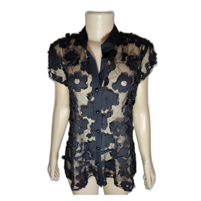 Camisa Feminina Renda Transparente
