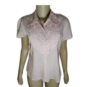 Camisa Feminina Bolinhas Manga Curta