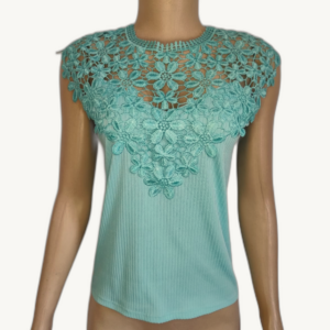 Blusa Feminina Regata Detalhes de Renda