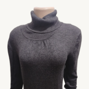 Vestido Gola Alta Malha Tricô