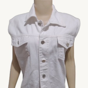 Colete Feminino Curto Jeans