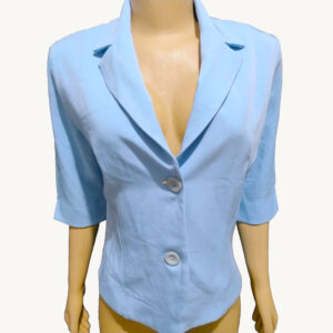 Blazer Feminino Social Manga Curta Ombreiras